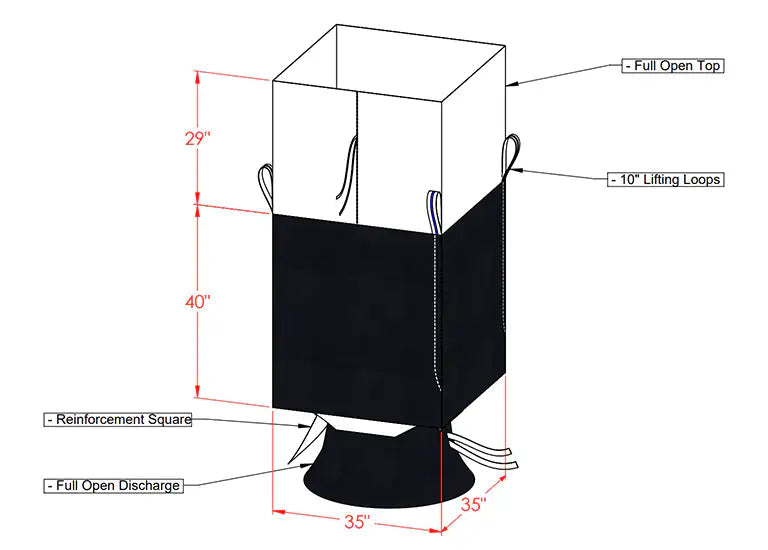 DeWatering WasteSack Bag - Duffle Top/Full Open Bottom - 35" x 35" x 40" (H) - CALL FOR QUOTE WastePack