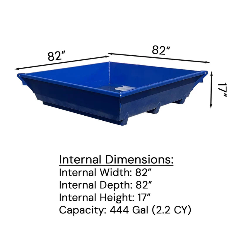 Steel Concrete Washout Pan | 86"x86"x17" - 2CY 444 Gallon - FREIGHT QUOTE REQUIRED SCI Specialty Containers