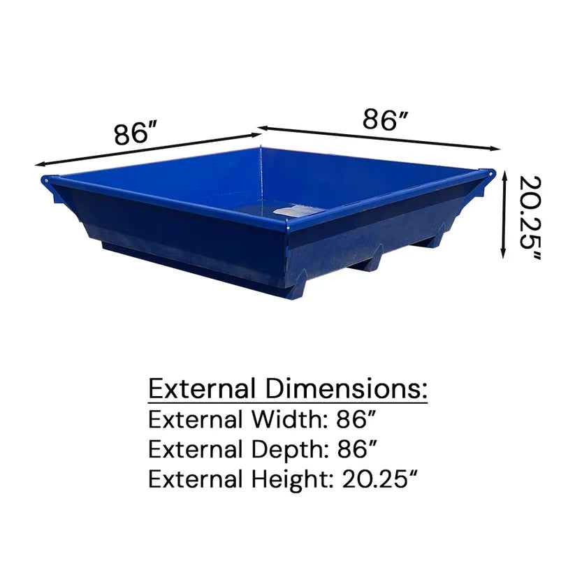 Steel Concrete Washout Pan | 86"x86"x17" - 2CY 444 Gallon - FREIGHT QUOTE REQUIRED SCI Specialty Containers