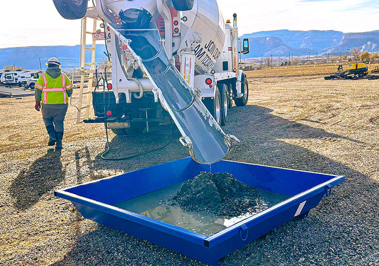 ECONO Steel Concrete Washout Pan | 74"x74"x14" - 1 Cubic Yard - 199 Gallon Capacity & Optional Lid SCI Specialty Containers